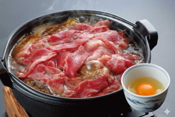 黒毛和牛 すき鍋うどん 生卵付き大画角